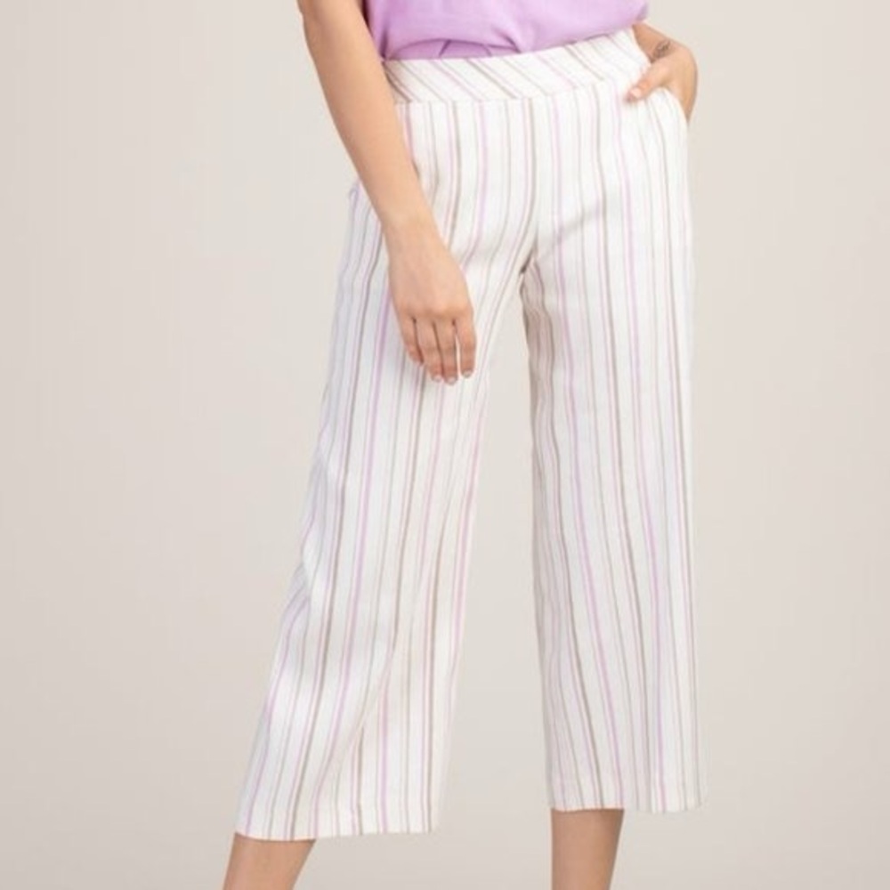 Trina Turk Monument Striped Linen Pants Size
8